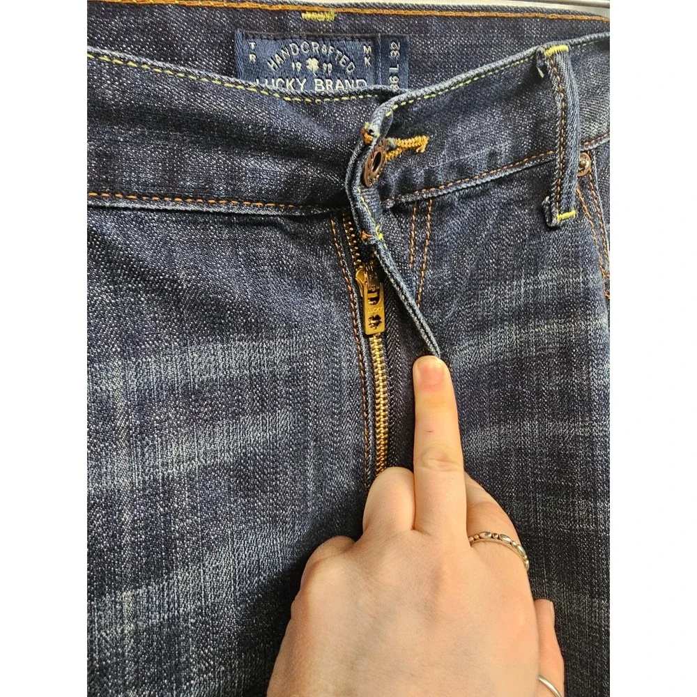 Lucky Brand 361 Vintage Straight Jeans Mens 36x32 Blue Denim Pockets Outdoor